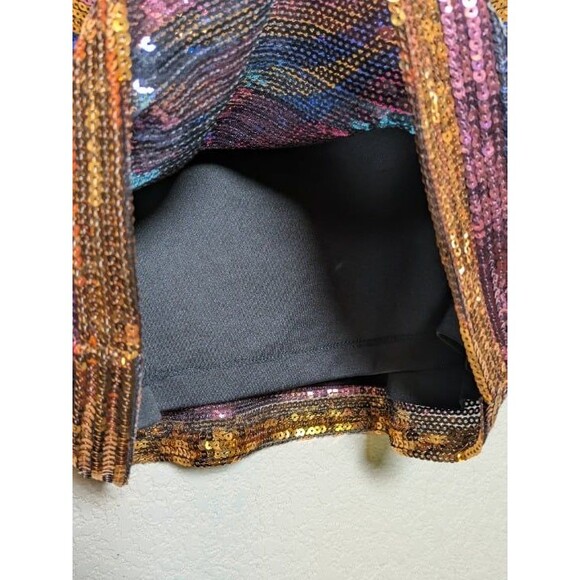 WAYF Rainbow Striped Sequin Cami Tank Top Size Large Festival Rave Party Y2K - Picture 9 of 10